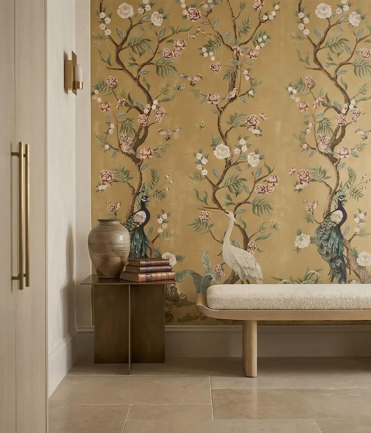 Luxury Floral Wallpaper Installation