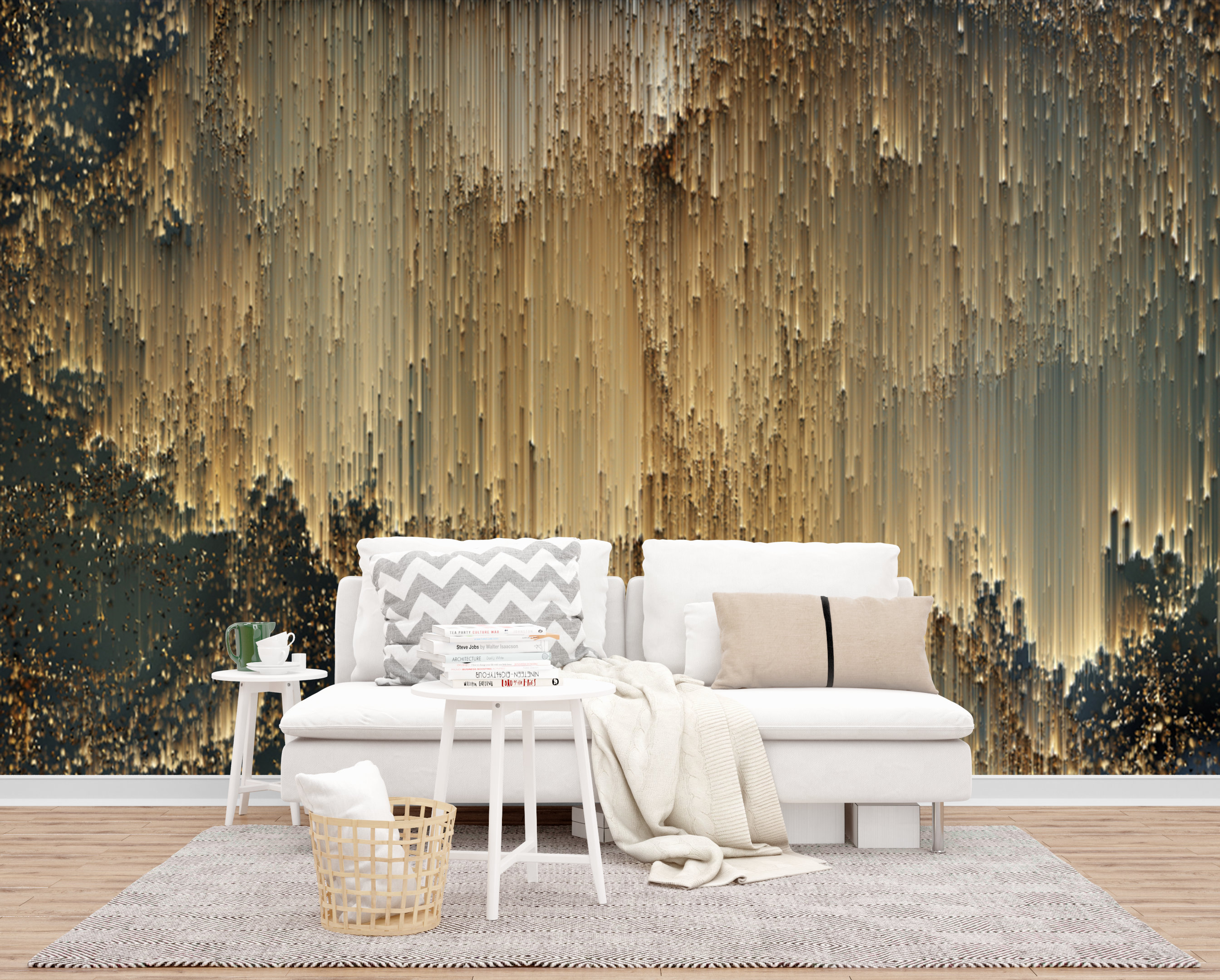Luxury Gold Striped Wallpaper